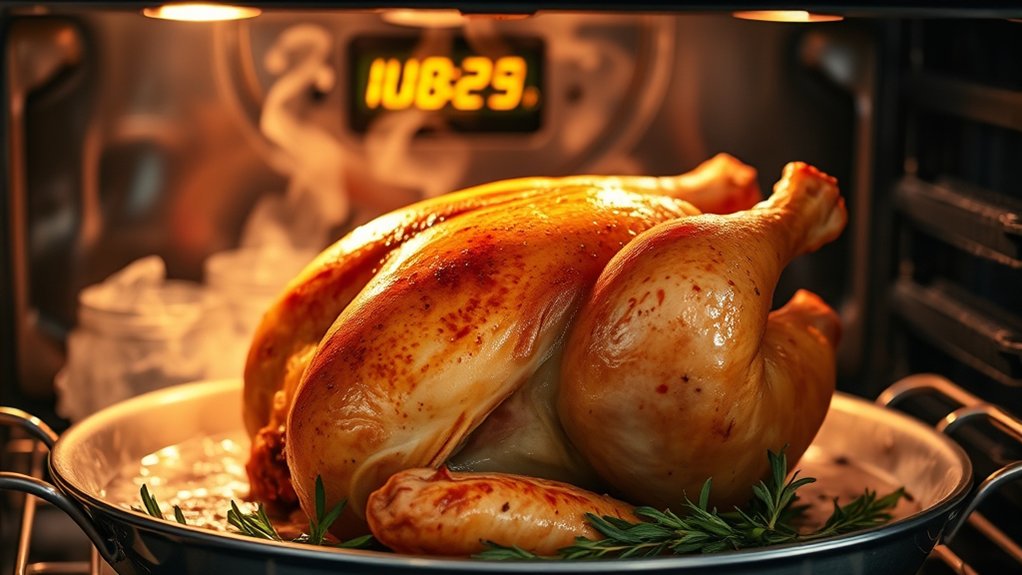 375 f for most chicken 400 f start option