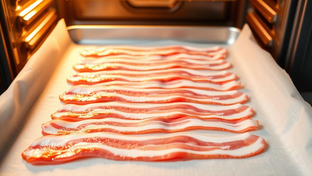 bacon baked evenly in oven