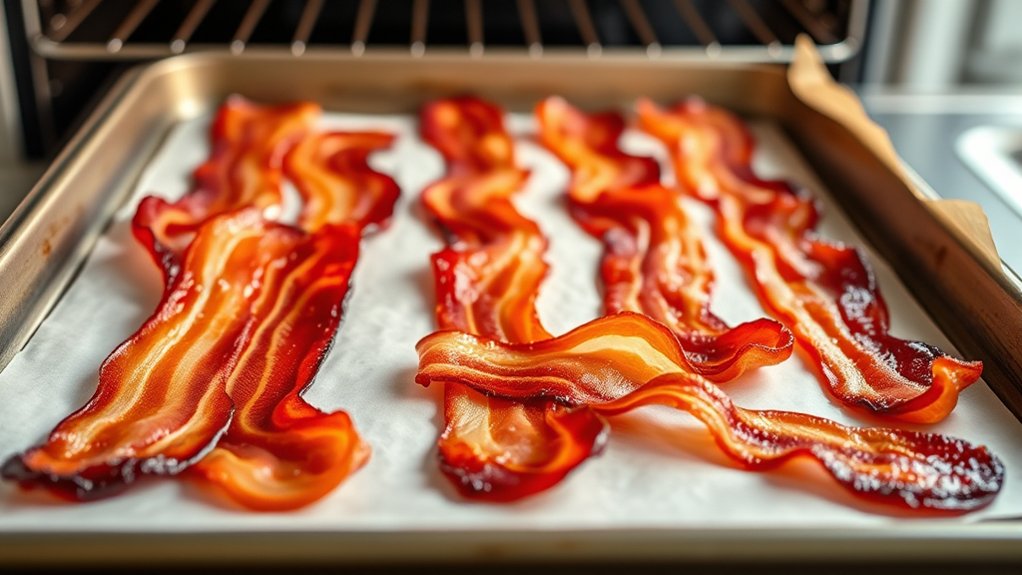 bacon baked evenly on sheet pan