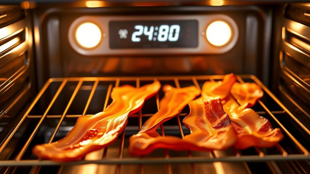 bacon on sheet rack
