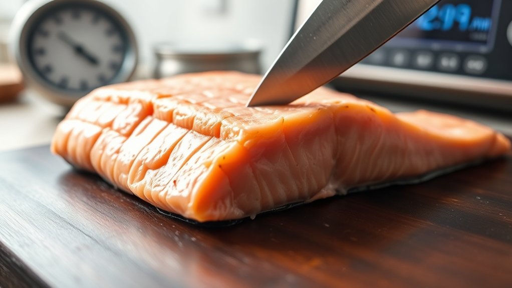 bake salmon by thickness precisely
