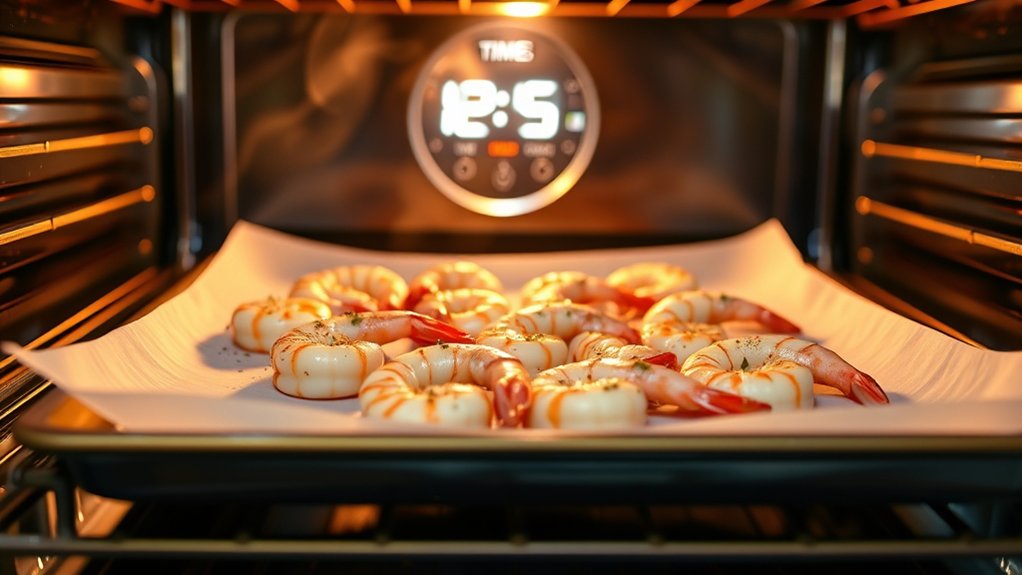 bake shrimp until pink and opaque