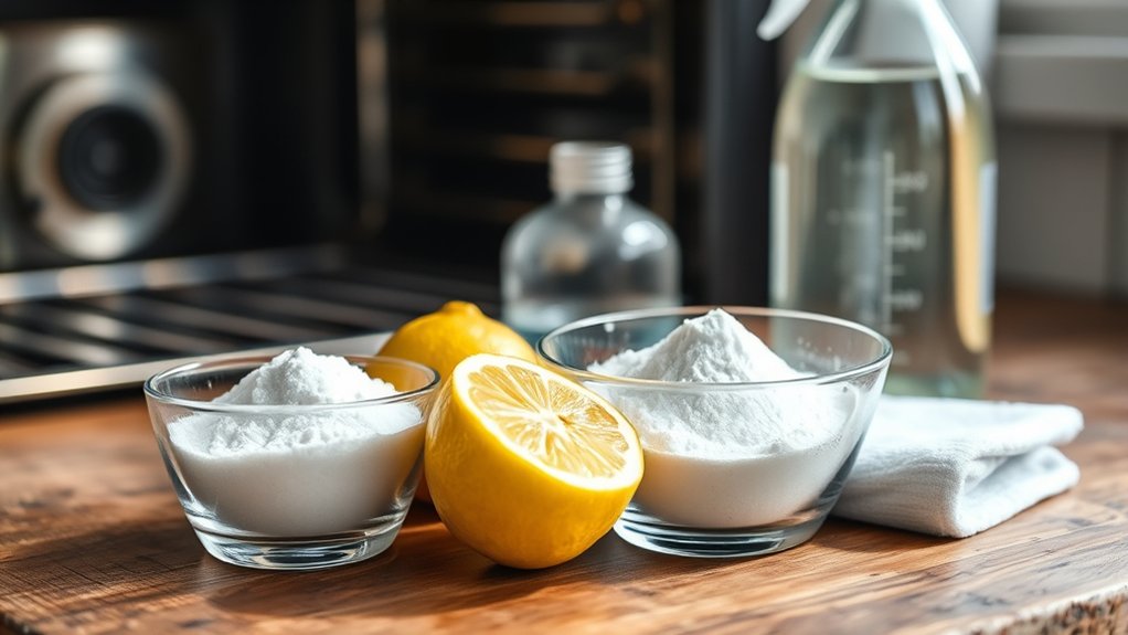 baking soda paste cleaning setup
