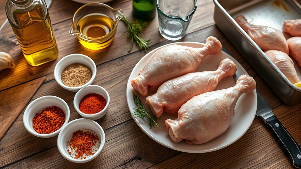 bone in skin on chicken legs seasoned and baked