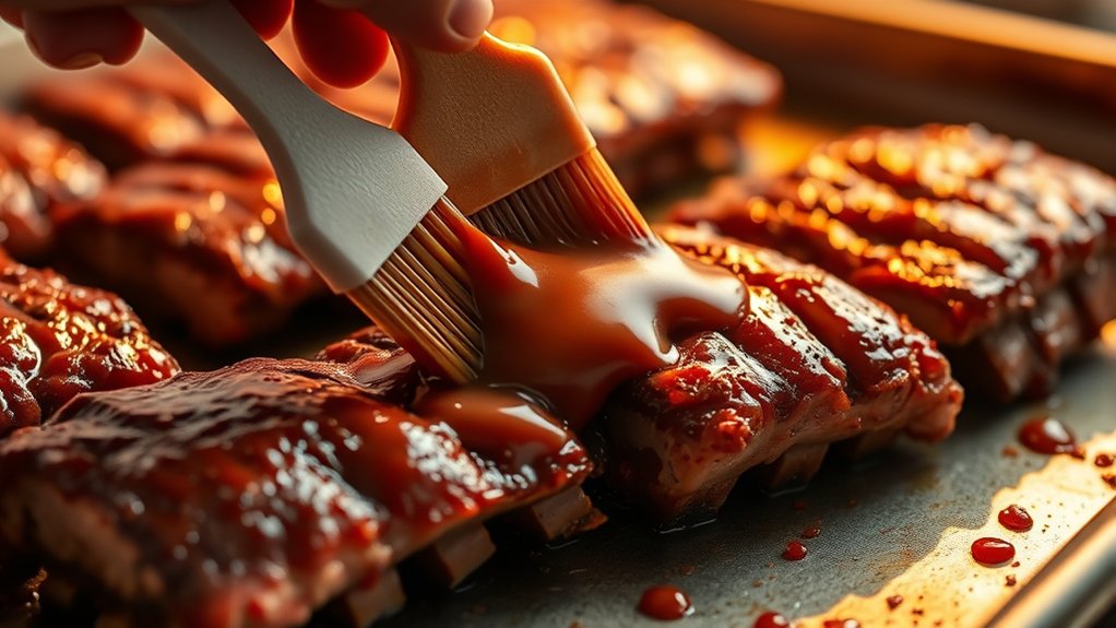 brush on sauce coat evenly