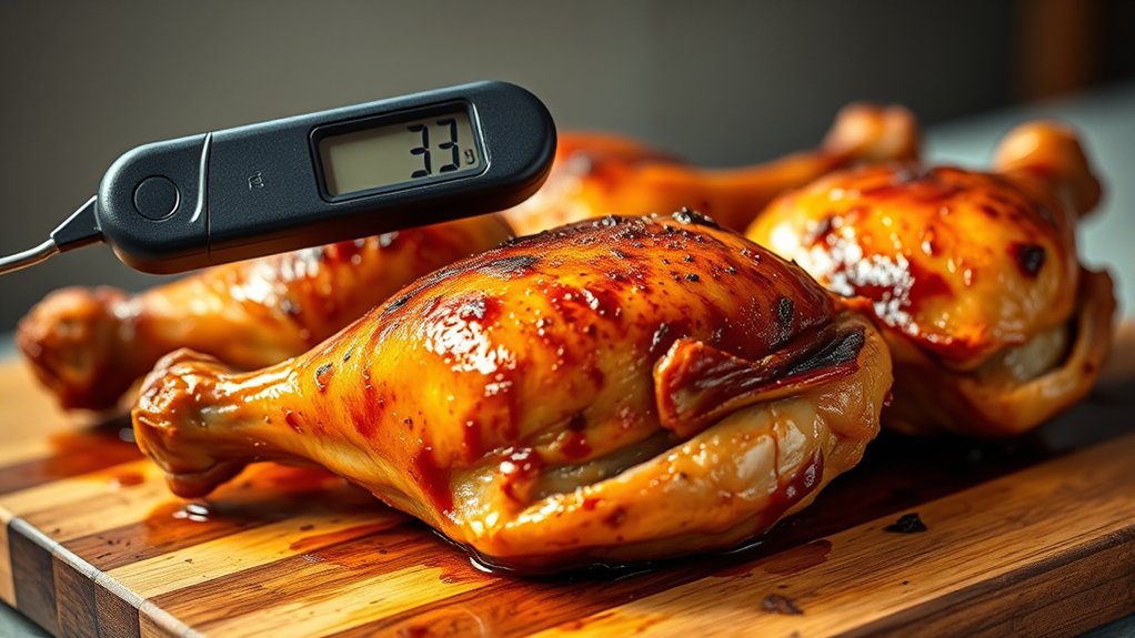 check chicken doneness with thermometer