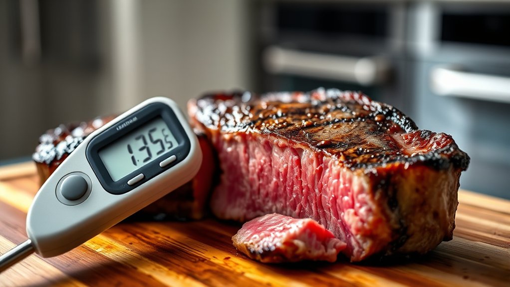 check doneness with thermometer