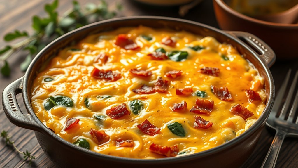 cheese veggies meats evenly distributed