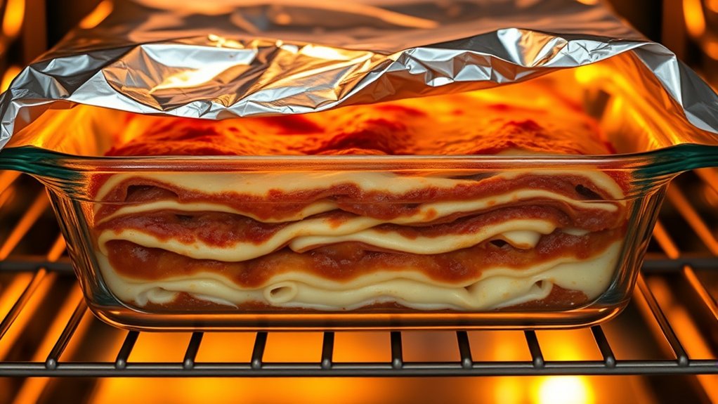 cover lasagna to retain moisture