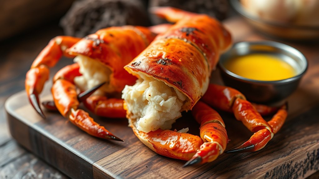 crab legs bright red opaque tender