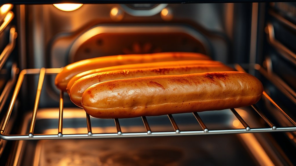 crisp evenly browned hot dogs