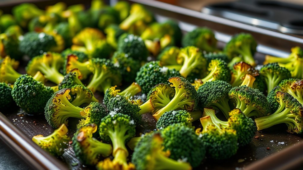 crisp tinished broccoli with caramelized edges