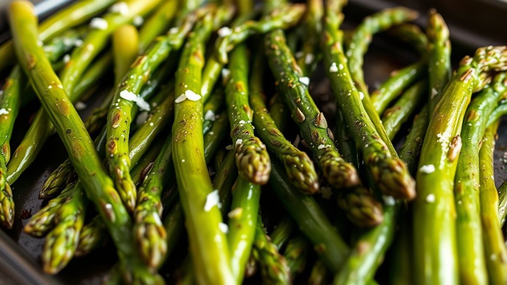 crispy roasted asparagus with blistered tips