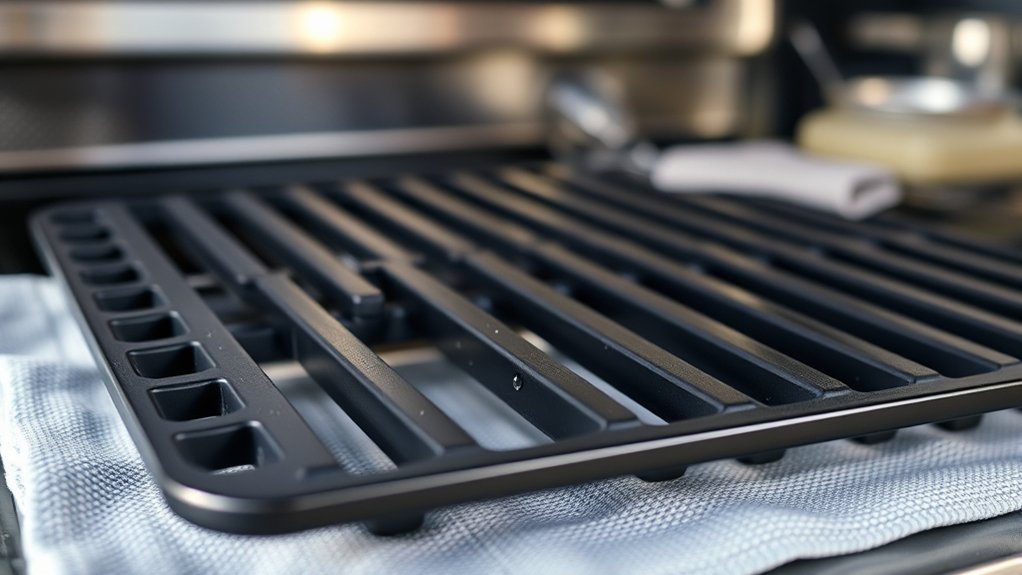 dry and reinstall oven grates safely