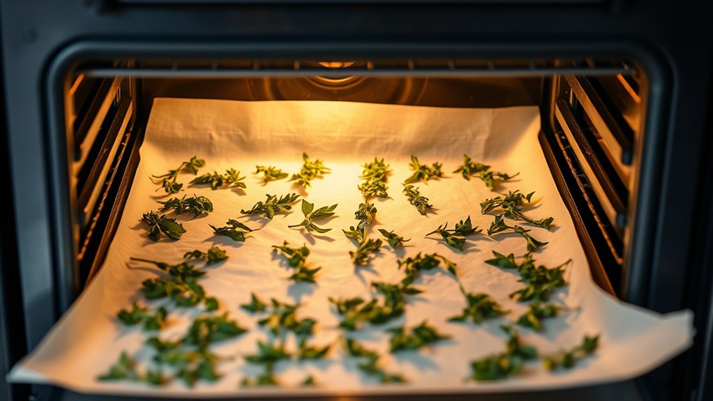 dry herbs using oven heat or bake time