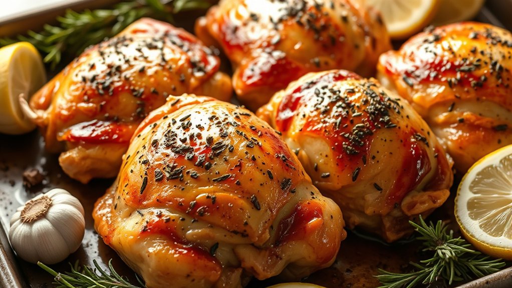 dry seasoned rested thighs evenly roasted