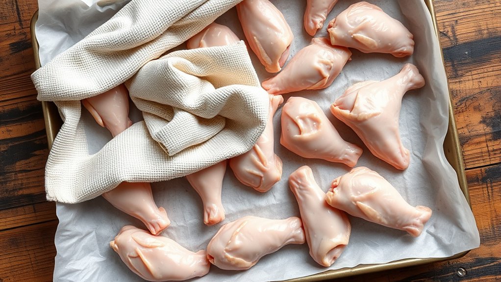 dry wings completely evenly