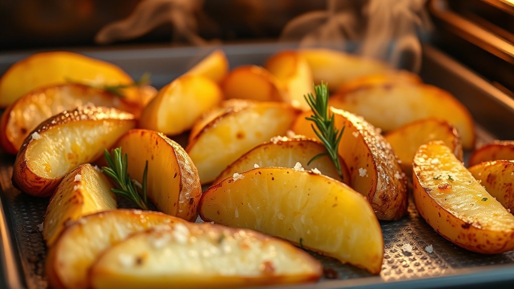 evenly roast potato wedges timing