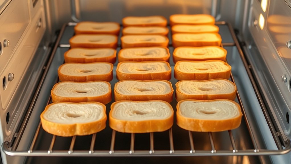 evenly spaced bread slices toast uniformly