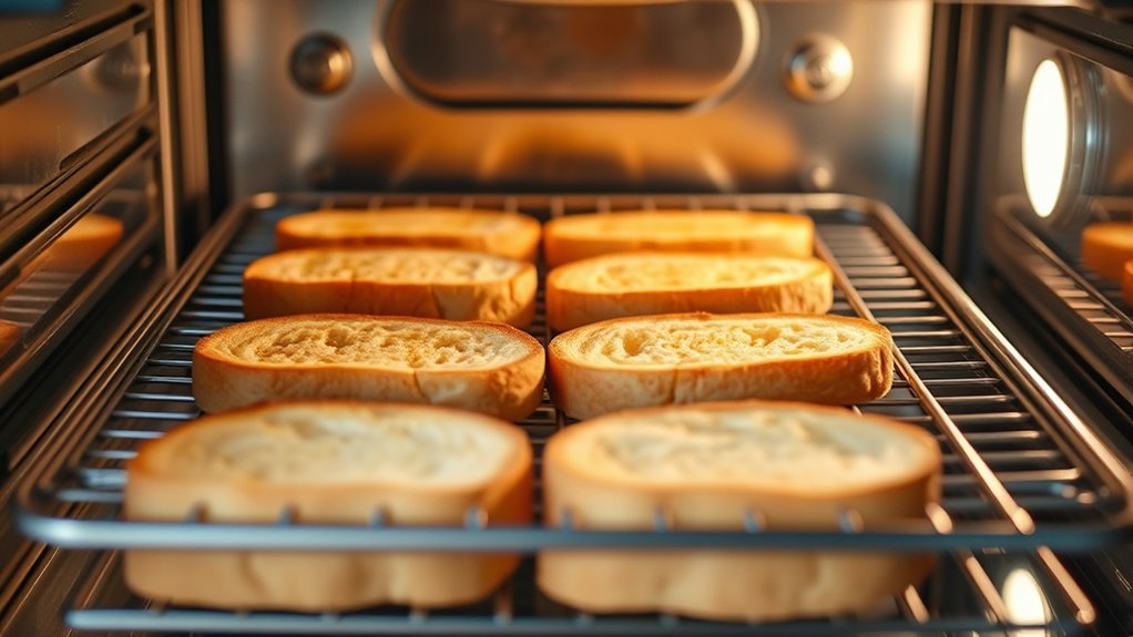evenly toasted oven bread slices