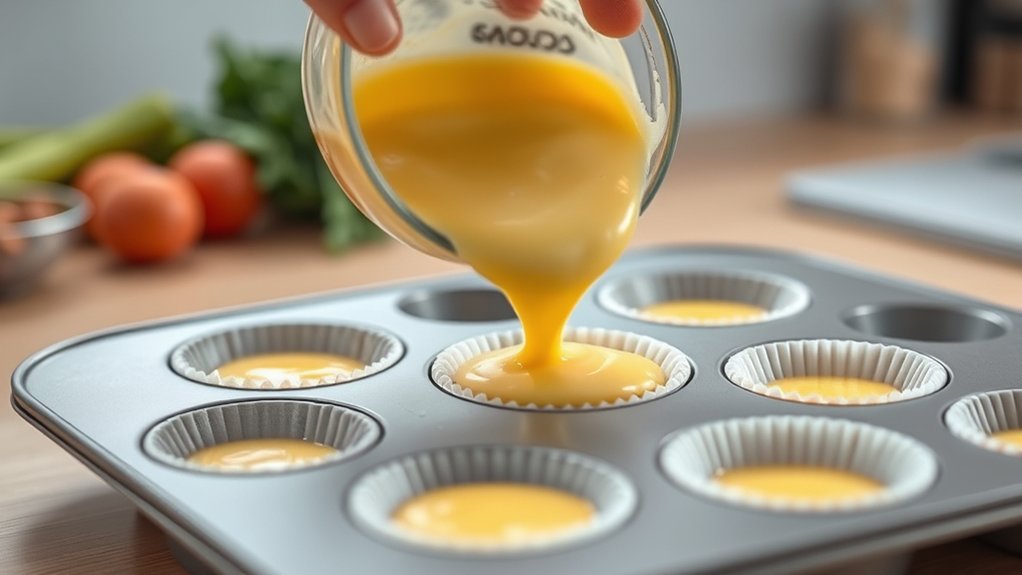 fill muffin cups evenly