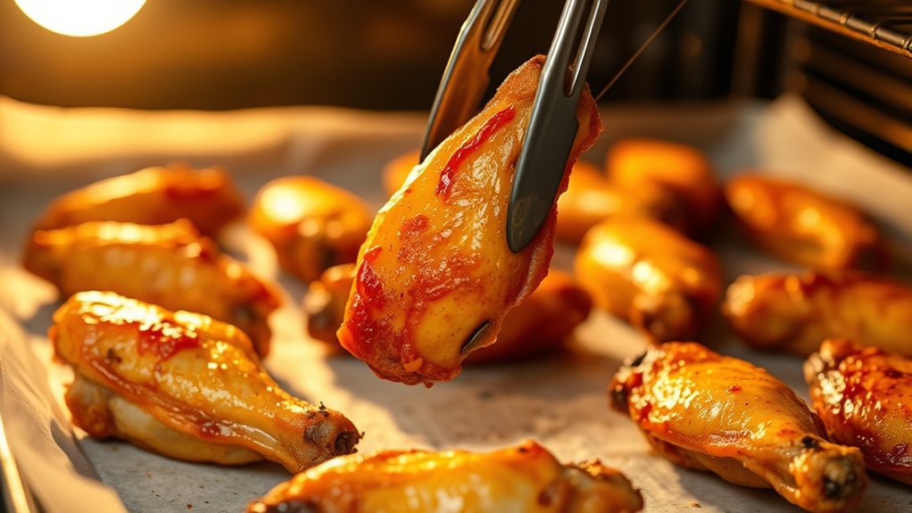 flip wings halfway for even browning