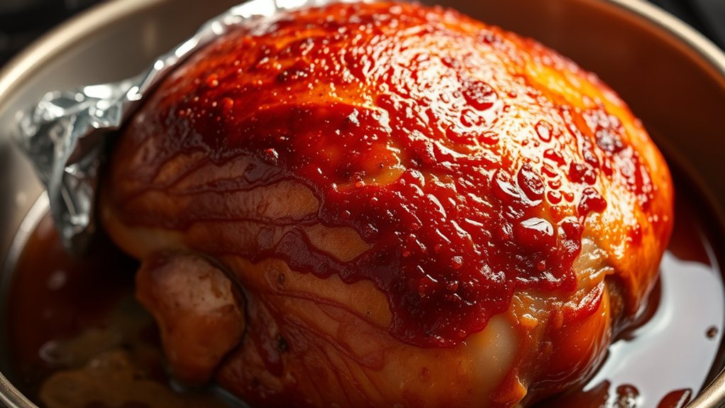 foil covered ham glaze timing