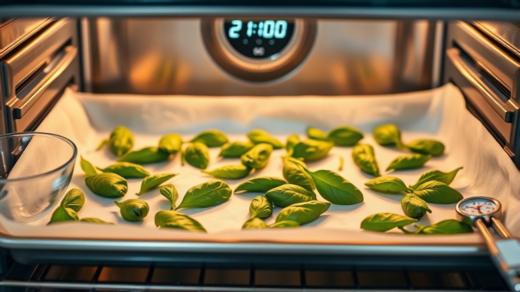 fresh basil low heat parchment