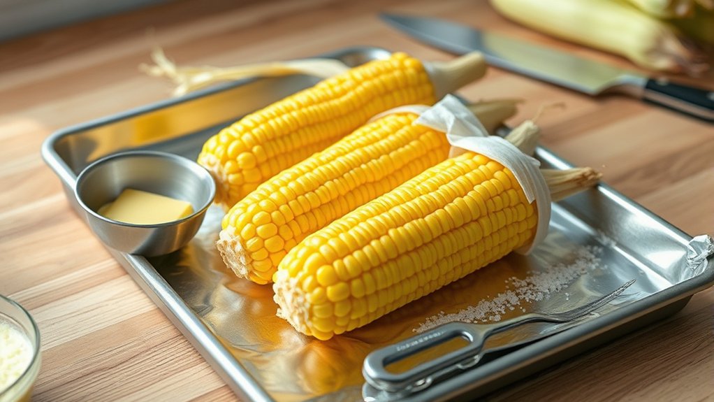 fresh corn butter salt foil