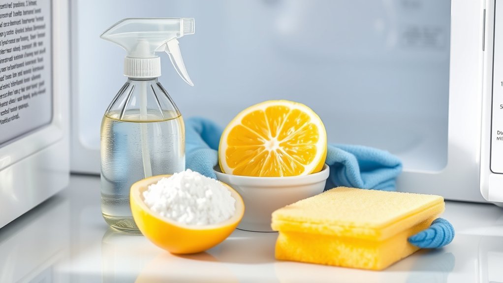 gather microwave cleaning supplies