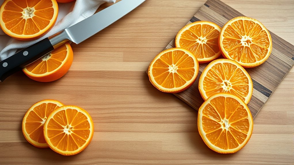gather oranges and essential tools