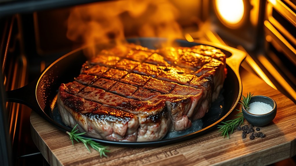 high heat oven seared steak technique