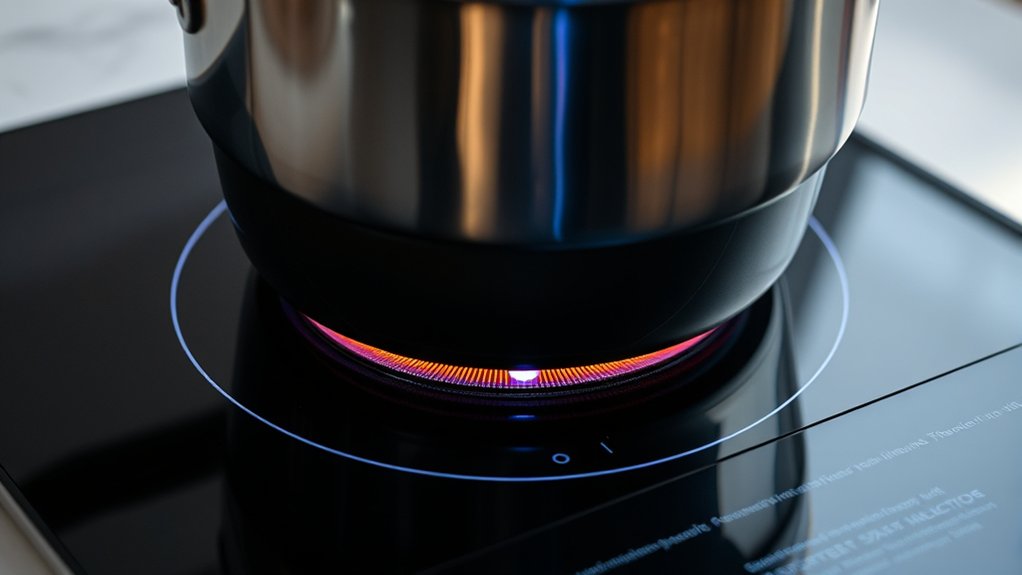 induction heats cookware directly with magnetic currents