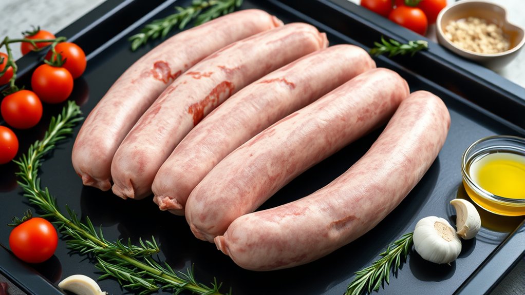 ingredients and tools for oven sausage