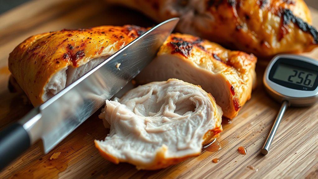 instant read thermometer confirms 165 f