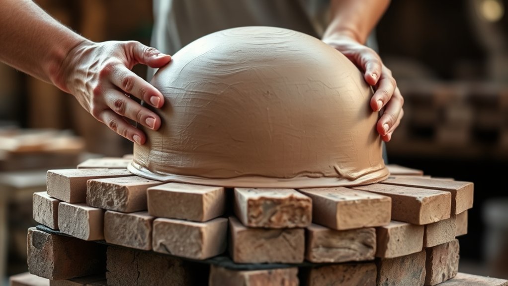 lay level bricks form dome shape refractory