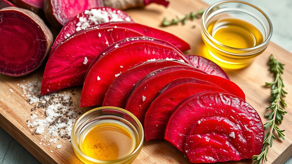 lightly oil season beetroot for even browning