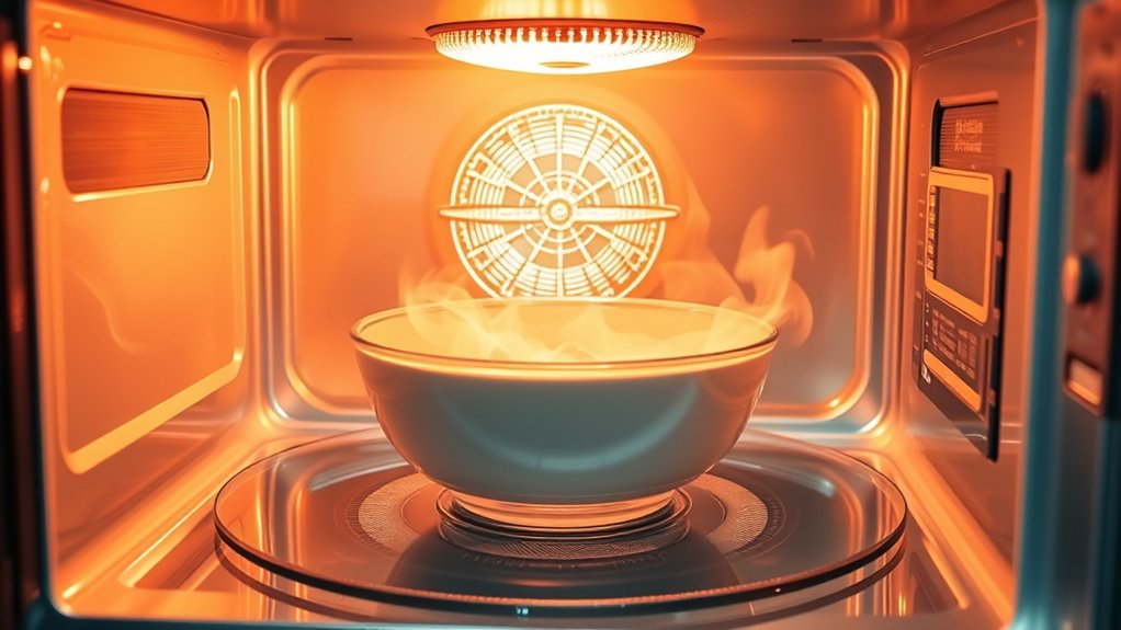 magnetron generates microwaves for heating