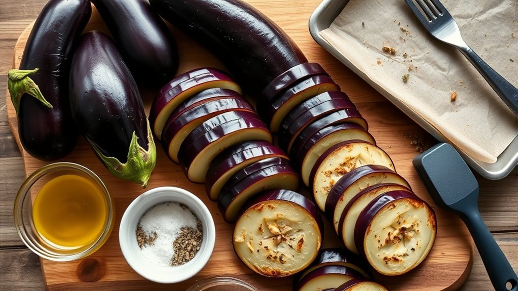 medium eggplant roasting with basic tools