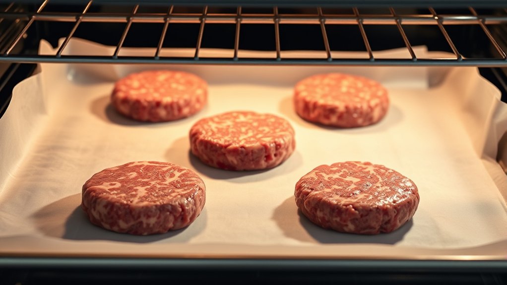 oven baked burgers even doneness