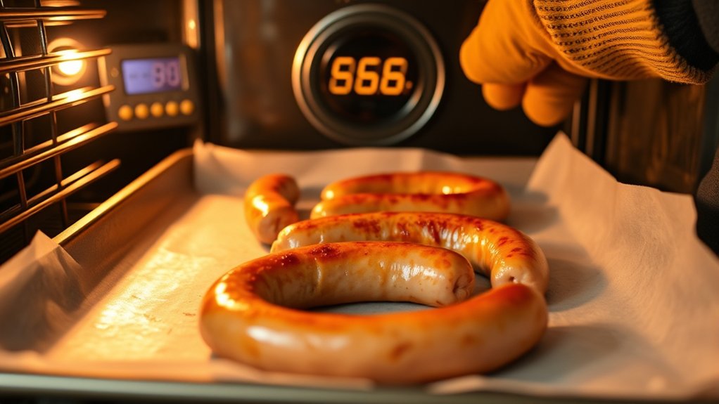 oven baked sausage times temps doneness