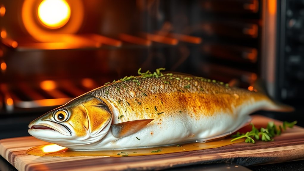 oven baked trout cooking time
