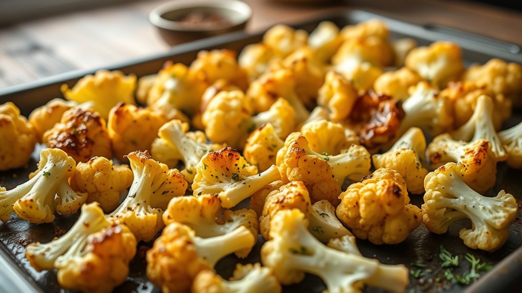 oven roasted cauliflower florets tender