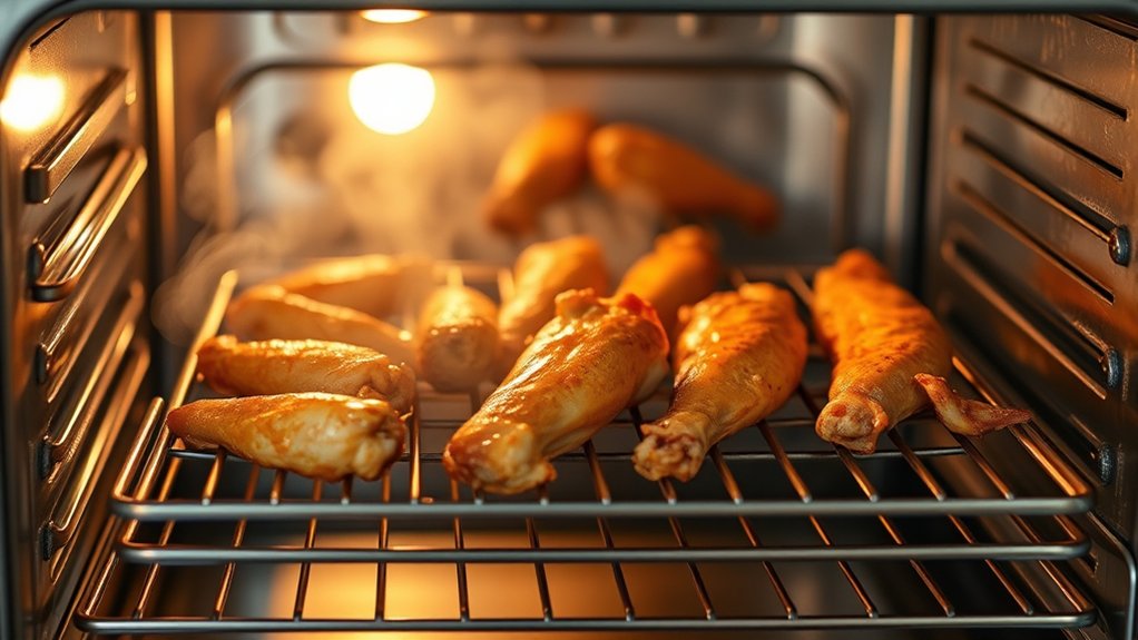 oven wings 165 f 40 50 minutes