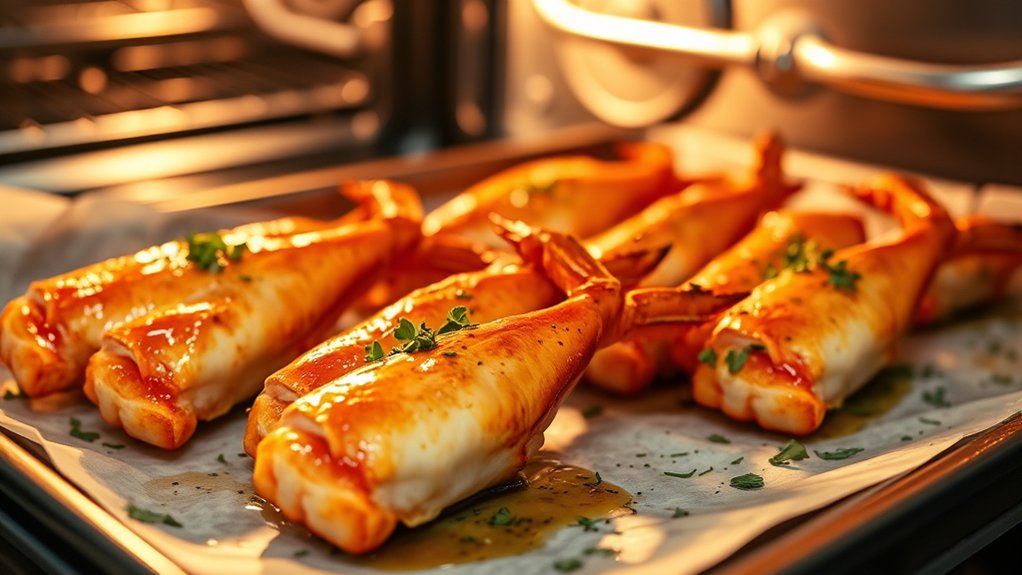 preheat bake steam serve crab legs