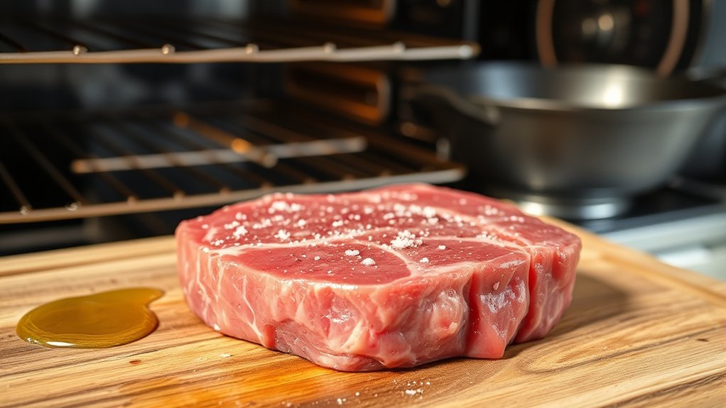 rest steaks to room temperature