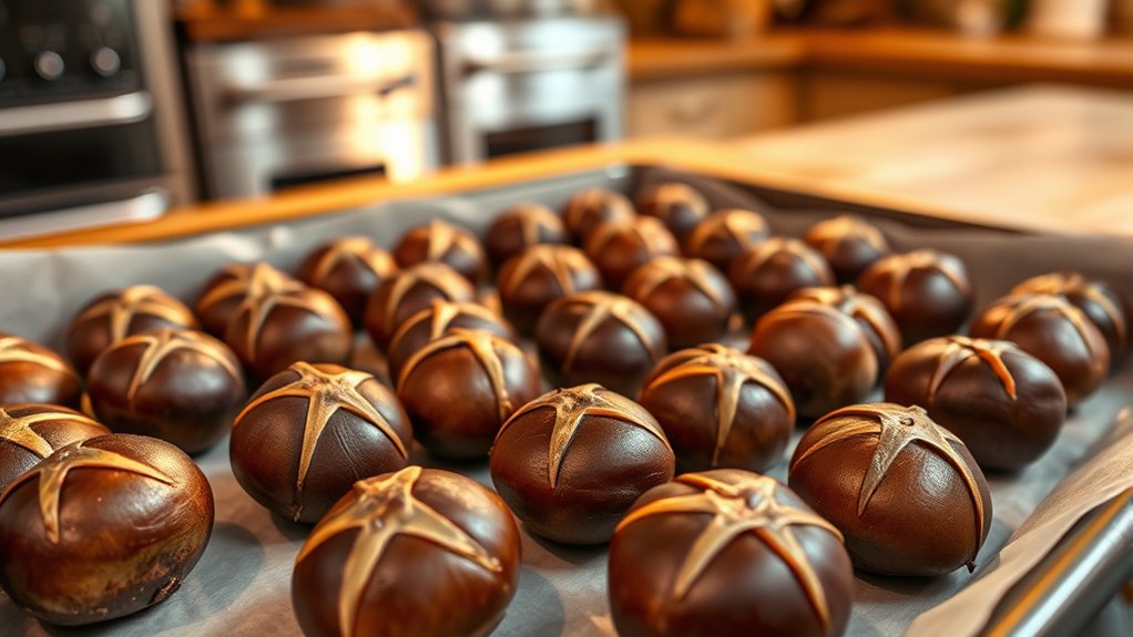 roast chestnuts single layer middle rack