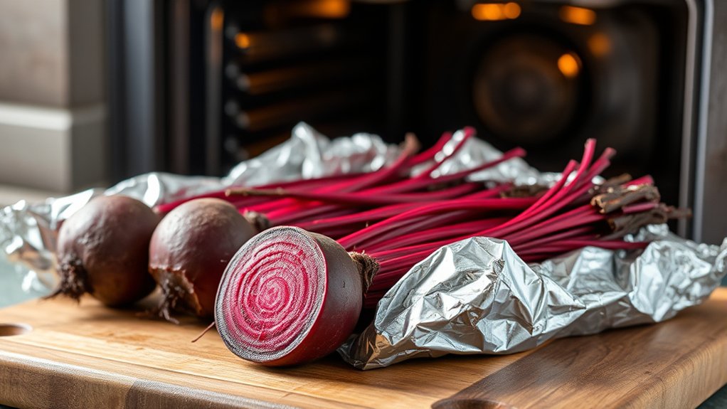 roasted beetroot in oven