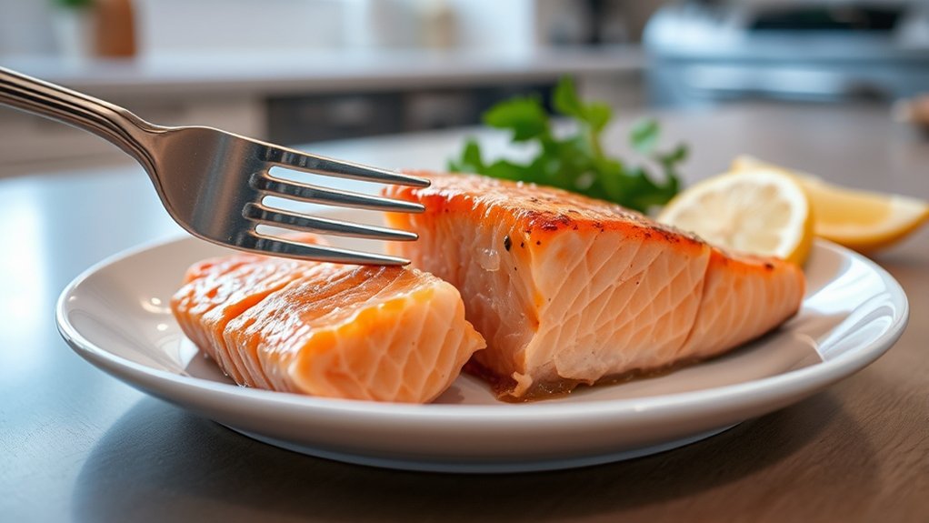 salmon temp flakes carryover finish