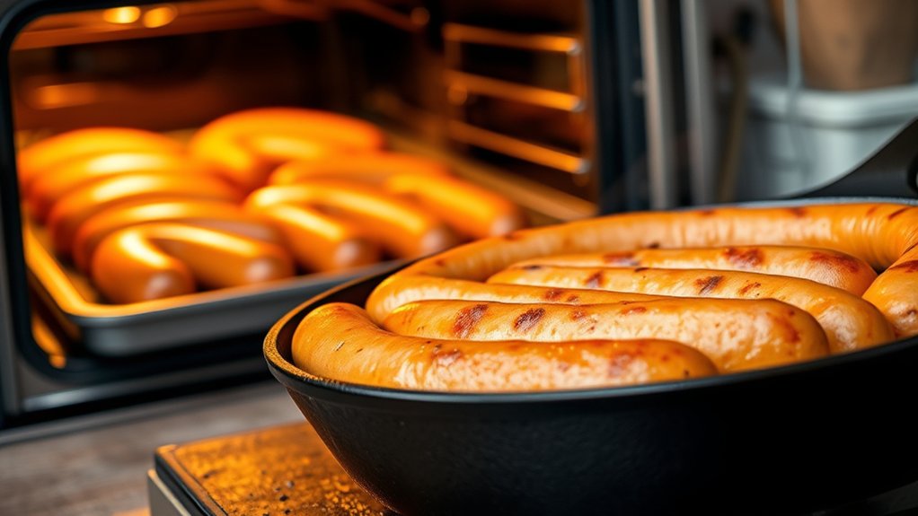 sear brats after baking briefly